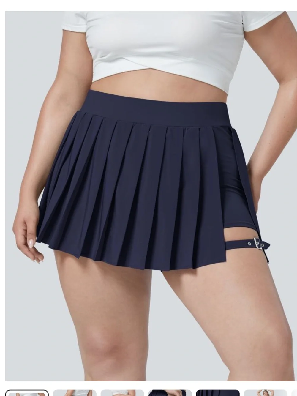 Like New- Halara- Sz XL- Pleated HR Buckle Tennis Skort- Teal Blue